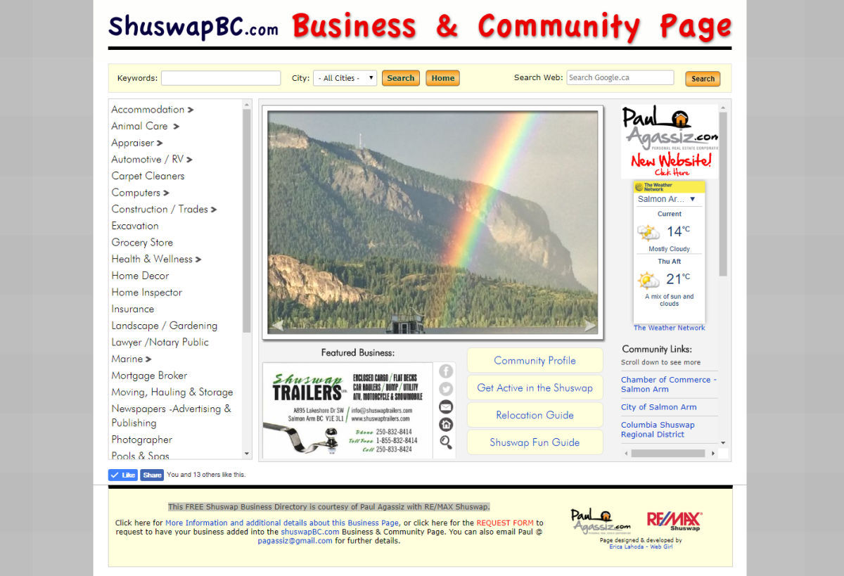 ShuswapBC.com Business & Community Page